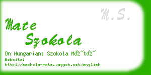 mate szokola business card